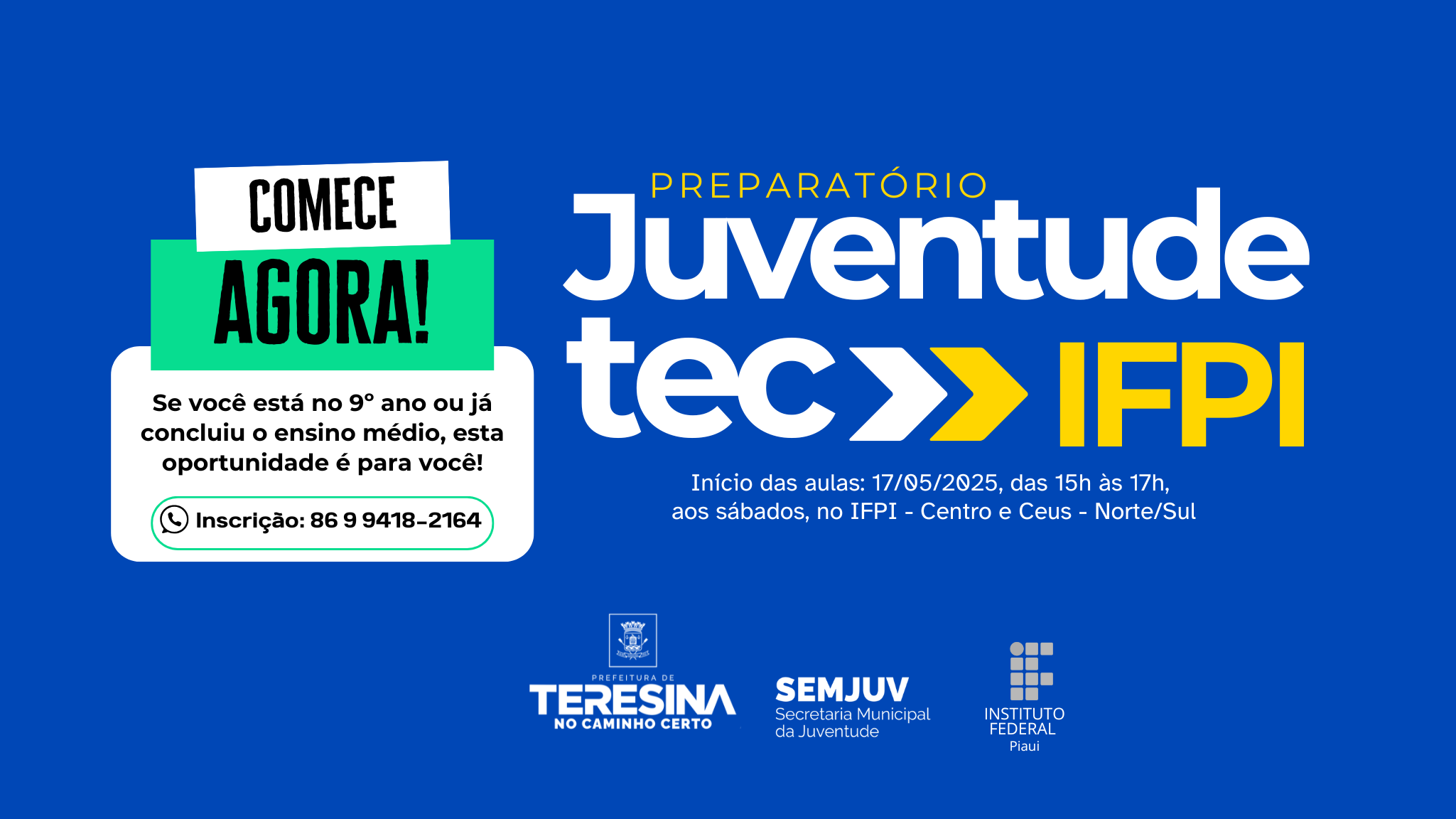 IFPI e Prefeitura oferecem curso preparatrio gratuito para jovens de Teresina