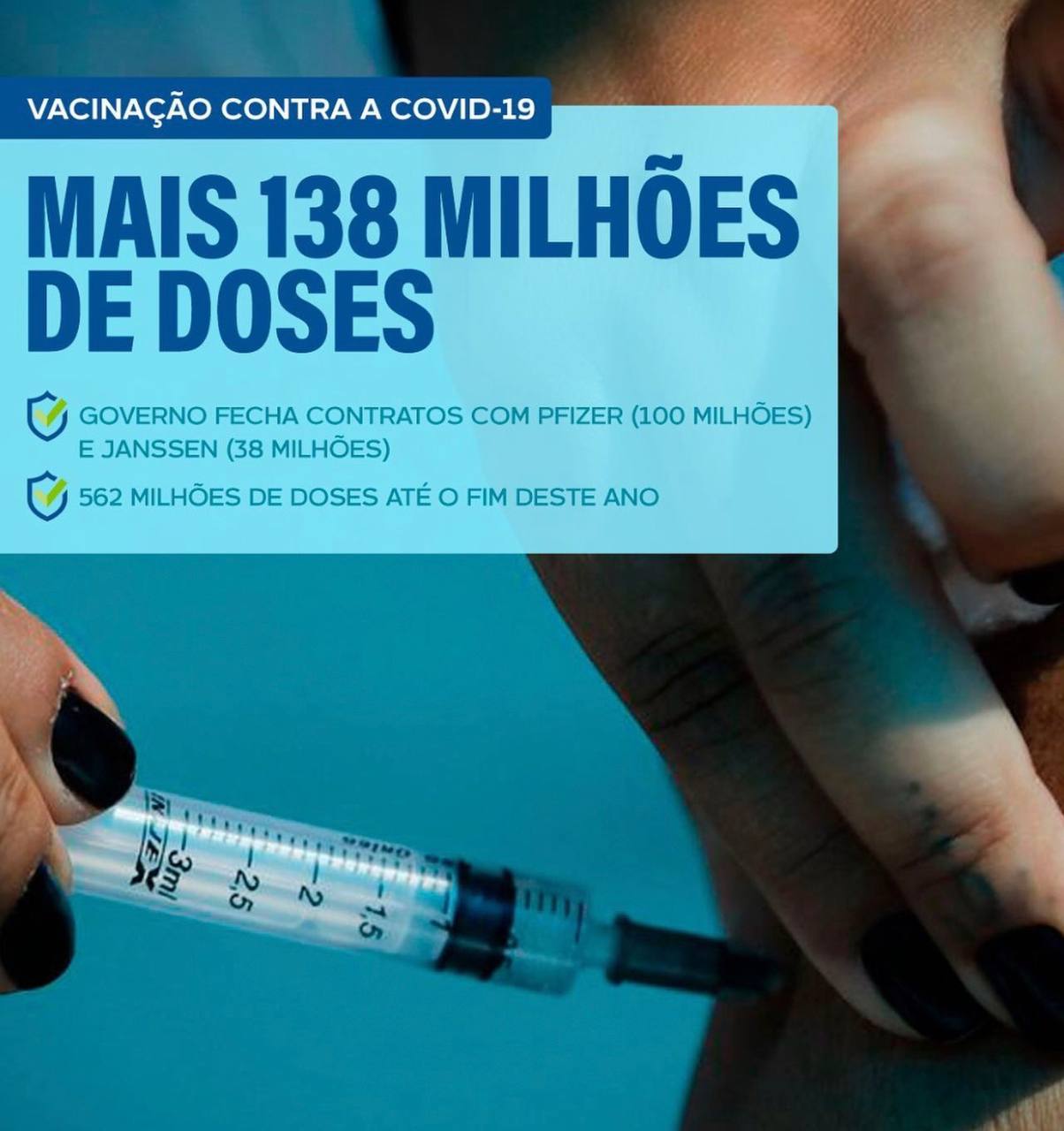 Vacinas contra a COVID 19 -  Brasil compra mais 138 milhes de doses